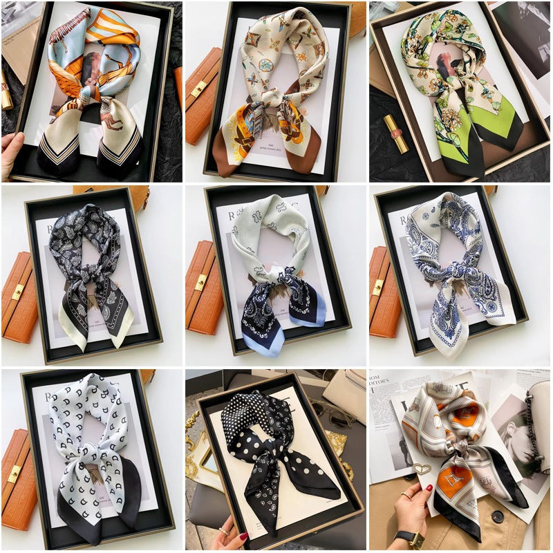 2026 Model 70 Silk-Like Collection Small Square Scarf, High-End Thin Scarf for Spring and Summer Sun Protection, Wholesale from Manufacturer