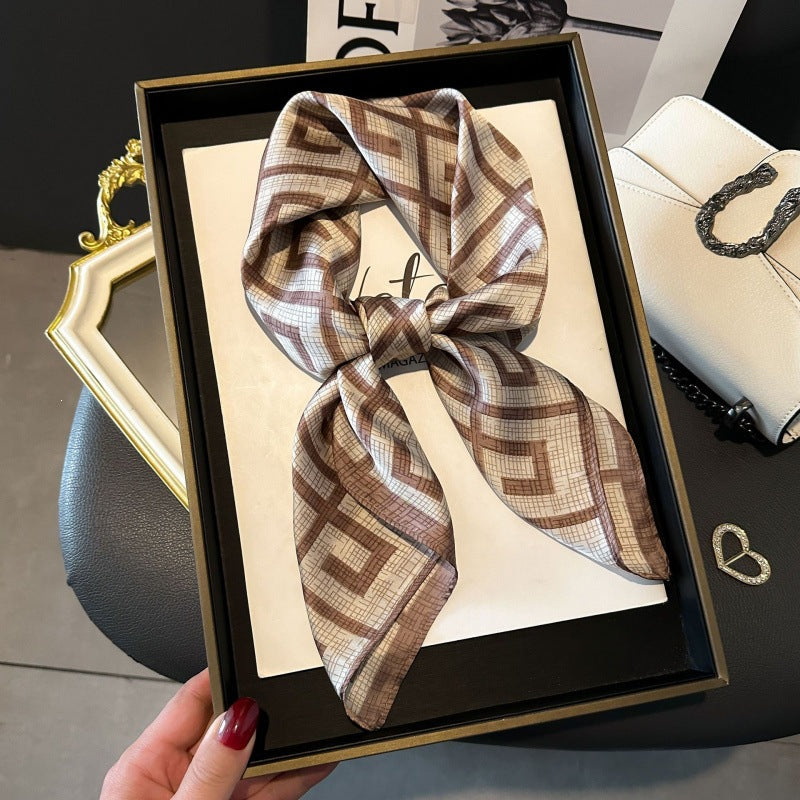 2026 Model 70 Silk-Like Collection Small Square Scarf, High-End Thin Scarf for Spring and Summer Sun Protection, Wholesale from Manufacturer