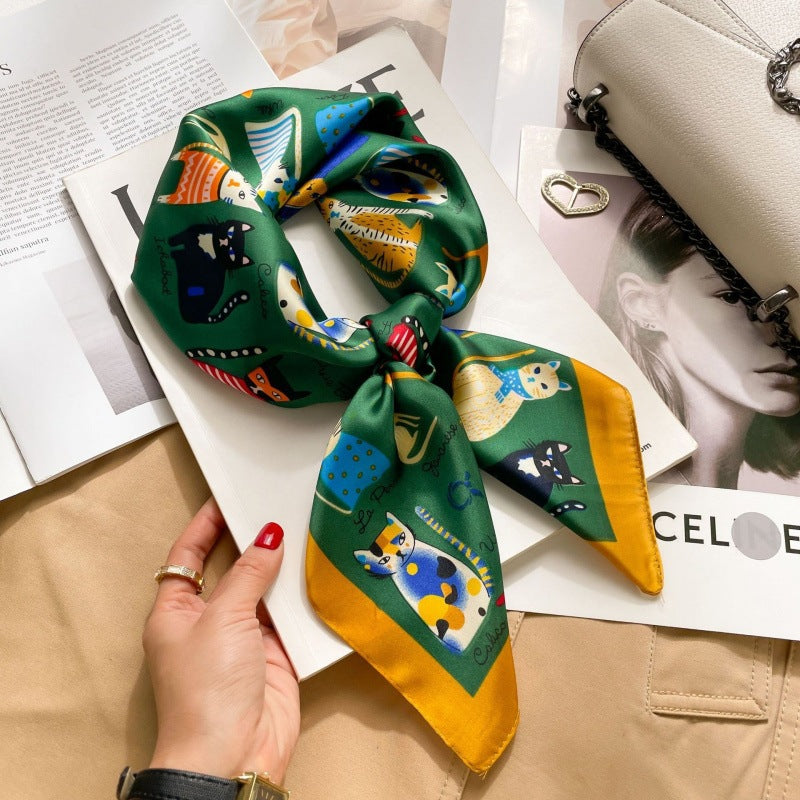 2026 Model 70 Silk-Like Collection Small Square Scarf, High-End Thin Scarf for Spring and Summer Sun Protection, Wholesale from Manufacturer