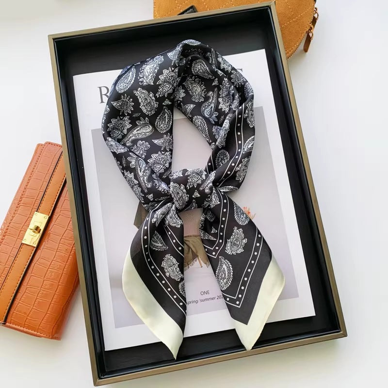 2026 Model 70 Silk-Like Collection Small Square Scarf, High-End Thin Scarf for Spring and Summer Sun Protection, Wholesale from Manufacturer