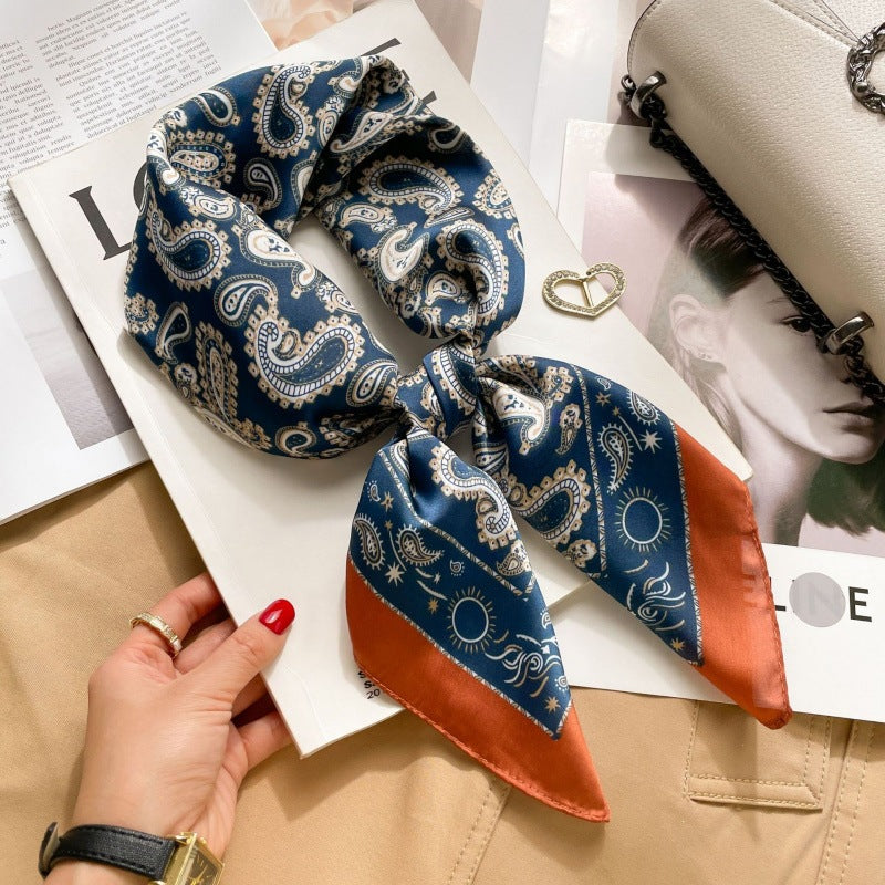 2026 Model 70 Silk-Like Collection Small Square Scarf, High-End Thin Scarf for Spring and Summer Sun Protection, Wholesale from Manufacturer