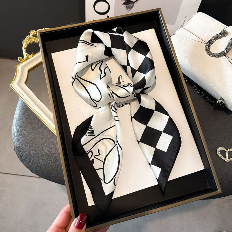 2026 Model 70 Silk-Like Collection Small Square Scarf, High-End Thin Scarf for Spring and Summer Sun Protection, Wholesale from Manufacturer