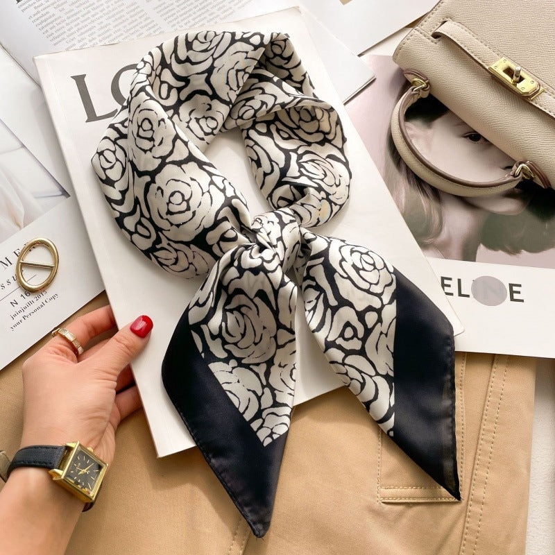 2026 Model 70 Silk-Like Collection Small Square Scarf, High-End Thin Scarf for Spring and Summer Sun Protection, Wholesale from Manufacturer