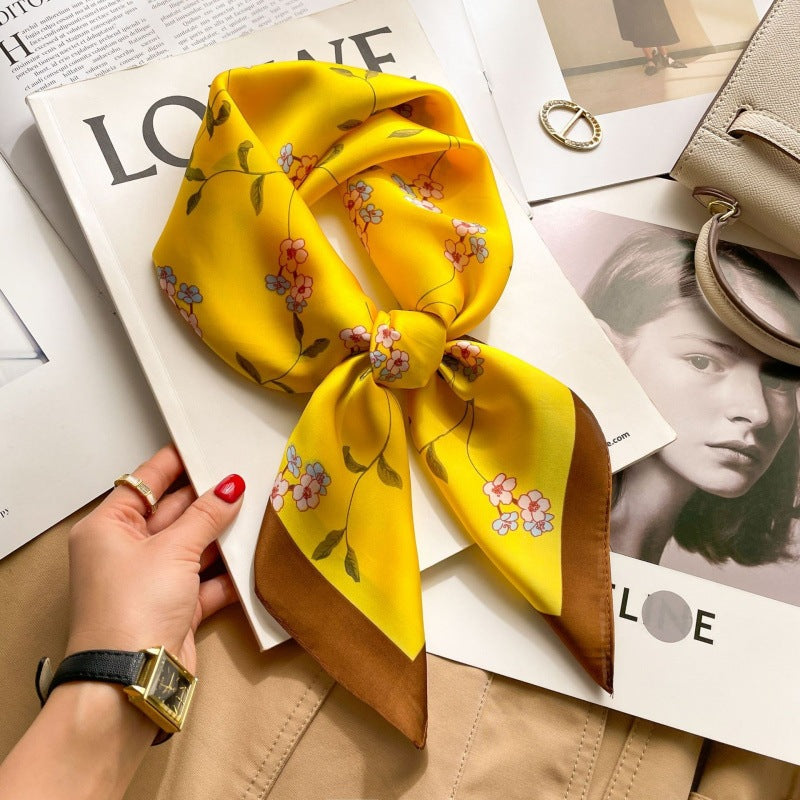 2026 Model 70 Silk-Like Collection Small Square Scarf, High-End Thin Scarf for Spring and Summer Sun Protection, Wholesale from Manufacturer