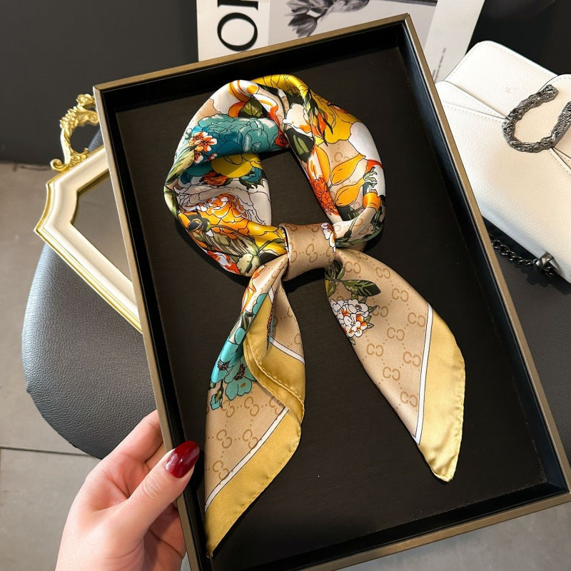 2026 Model 70 Silk-Like Collection Small Square Scarf, High-End Thin Scarf for Spring and Summer Sun Protection, Wholesale from Manufacturer