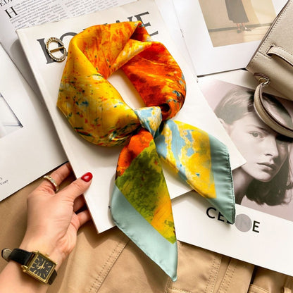 2026 Model 70 Silk-Like Collection Small Square Scarf, High-End Thin Scarf for Spring and Summer Sun Protection, Wholesale from Manufacturer