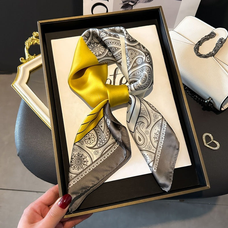 2026 Model 70 Silk-Like Collection Small Square Scarf, High-End Thin Scarf for Spring and Summer Sun Protection, Wholesale from Manufacturer