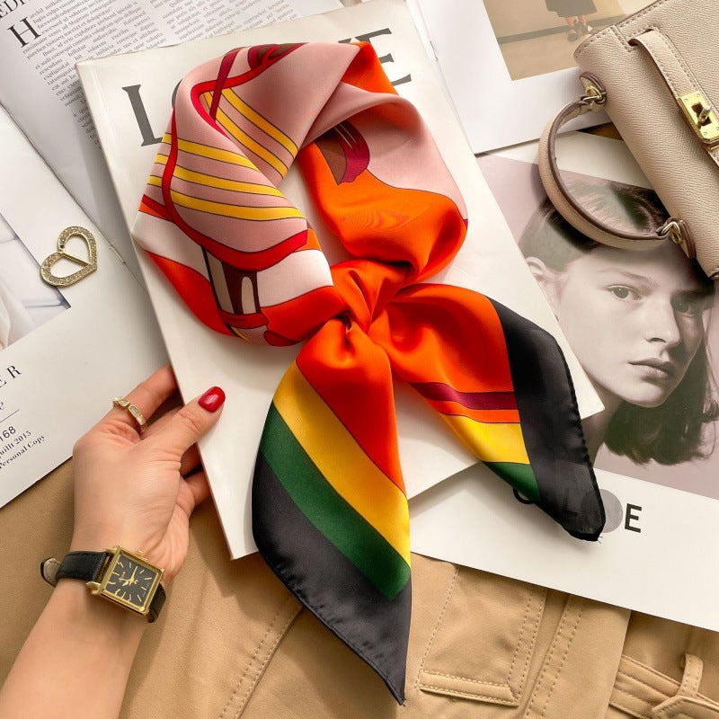 2026 Model 70 Silk-Like Collection Small Square Scarf, High-End Thin Scarf for Spring and Summer Sun Protection, Wholesale from Manufacturer