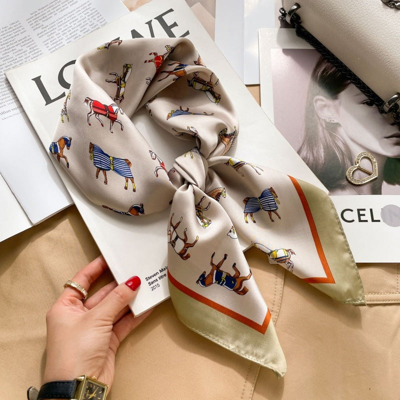 2026 Model 70 Silk-Like Collection Small Square Scarf, High-End Thin Scarf for Spring and Summer Sun Protection, Wholesale from Manufacturer
