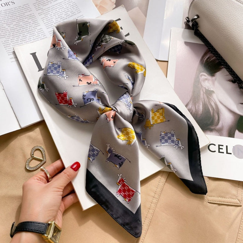 2026 Model 70 Silk-Like Collection Small Square Scarf, High-End Thin Scarf for Spring and Summer Sun Protection, Wholesale from Manufacturer