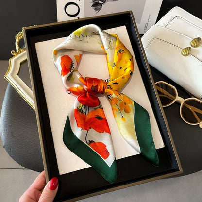 2026 Model 70 Silk-Like Collection Small Square Scarf, High-End Thin Scarf for Spring and Summer Sun Protection, Wholesale from Manufacturer