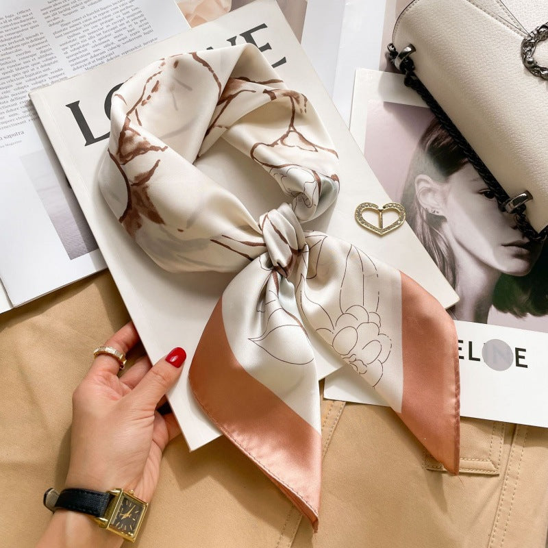 2026 Model 70 Silk-Like Collection Small Square Scarf, High-End Thin Scarf for Spring and Summer Sun Protection, Wholesale from Manufacturer
