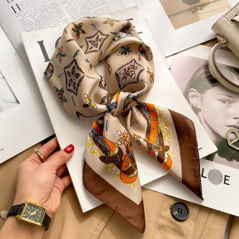 2026 Model 70 Silk-Like Collection Small Square Scarf, High-End Thin Scarf for Spring and Summer Sun Protection, Wholesale from Manufacturer