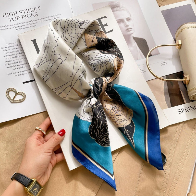 2026 Model 70 Silk-Like Collection Small Square Scarf, High-End Thin Scarf for Spring and Summer Sun Protection, Wholesale from Manufacturer