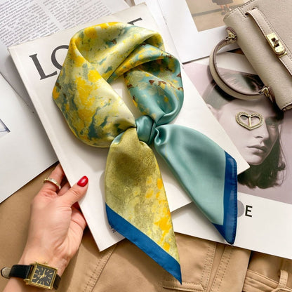 2026 Model 70 Silk-Like Collection Small Square Scarf, High-End Thin Scarf for Spring and Summer Sun Protection, Wholesale from Manufacturer