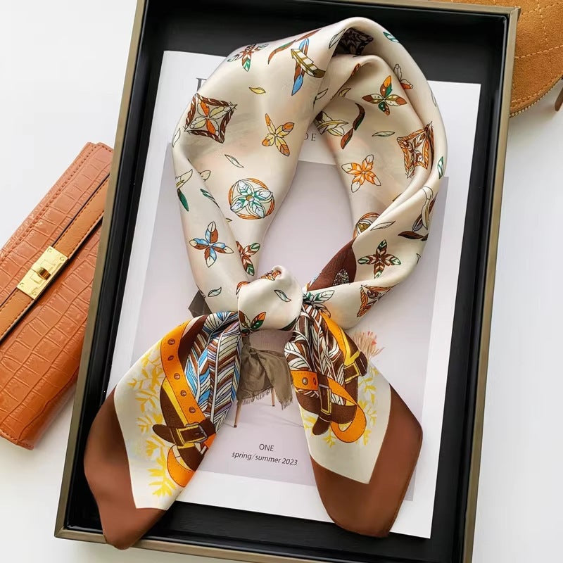2026 Model 70 Silk-Like Collection Small Square Scarf, High-End Thin Scarf for Spring and Summer Sun Protection, Wholesale from Manufacturer