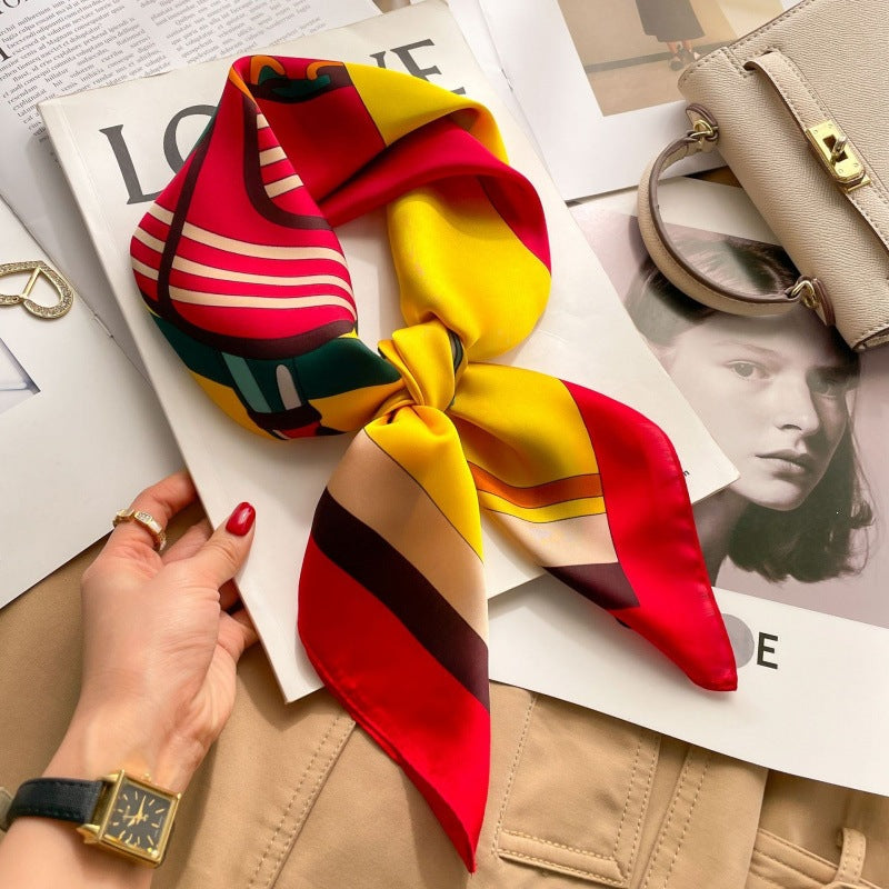 2026 Model 70 Silk-Like Collection Small Square Scarf, High-End Thin Scarf for Spring and Summer Sun Protection, Wholesale from Manufacturer